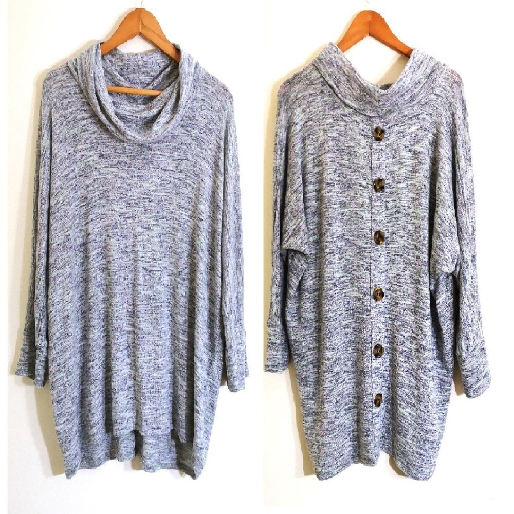 Peyton Primrose Supersoft Cowl Neck Button Back Sweater Size XL